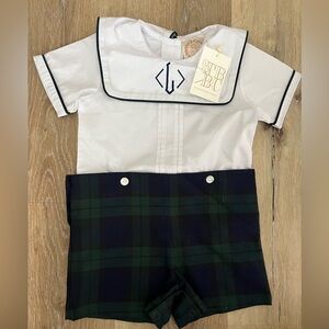 TBBC Christmas Short Romper Beauregard Button-In